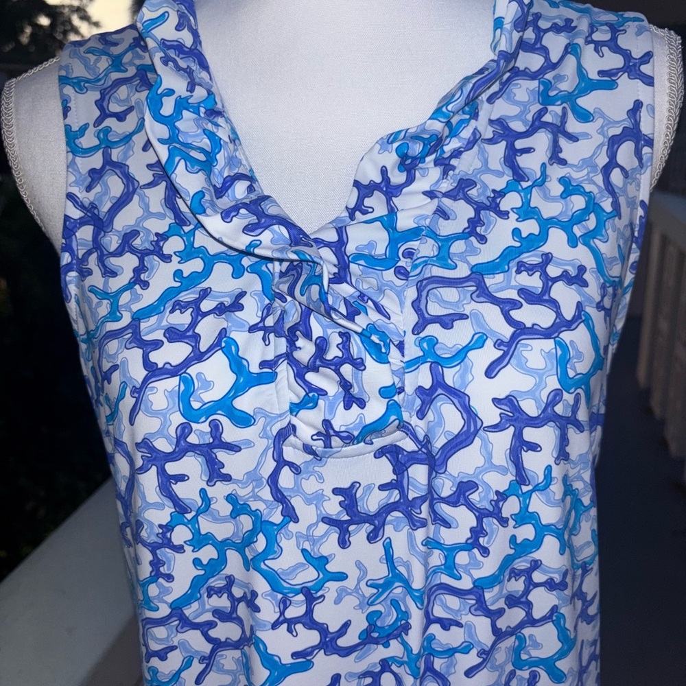 Blue & White Coral-Print Kids One-Piece Romper